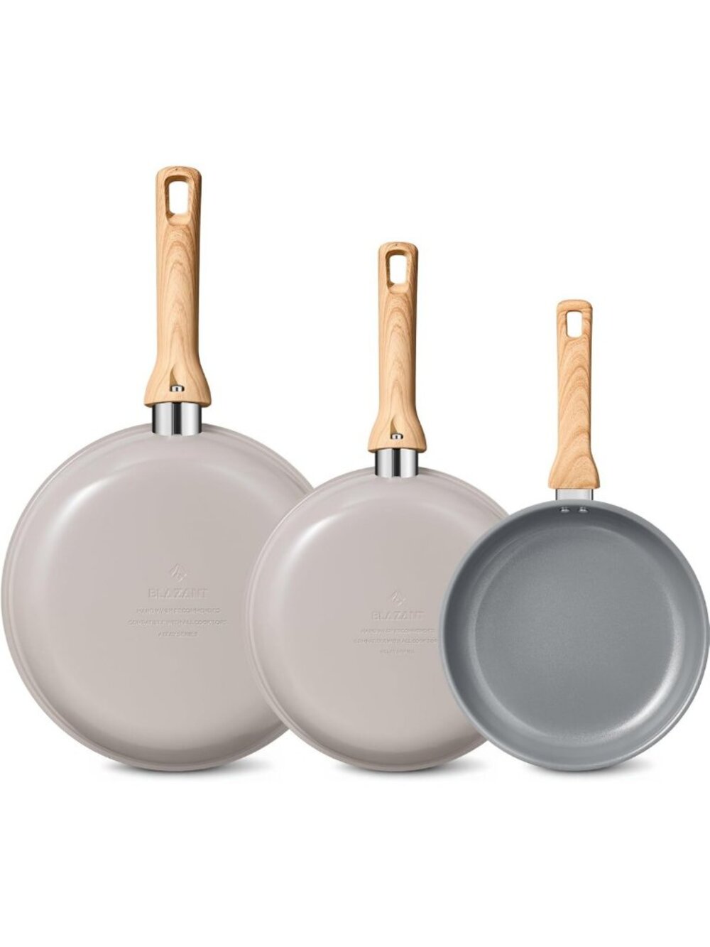 3-Piece Ceramic Nonstick Frying Pan Set - Durable, Easy Clean Skillets
